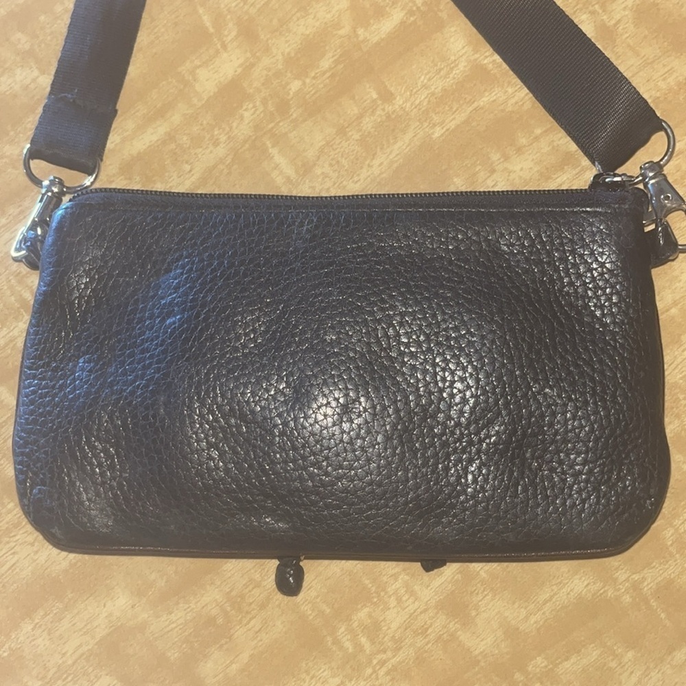 Brighton Black & Brown leather faux Crocodile texture Embossed Crossbody Bag - Picture 5 of 13